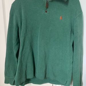 Green polo quarter zip